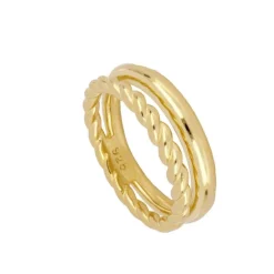 Anillo Liara Plata Dorada