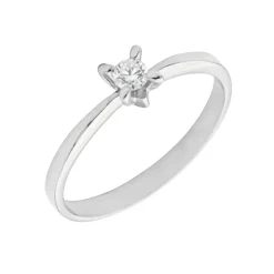 Anillo Luar Diamante 0,10ct E-VS GSI Oro Blanco 18K