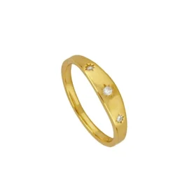 Anillo Modo Plata Dorada