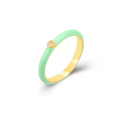 Anillo Muffin Green Plata Dorada