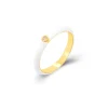 Anillo Muffin White Plata Dorada