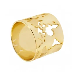 Anillo Mundo Plata Dorada
