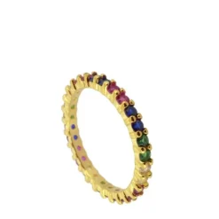 Anillo Nara Multicolor Plata Dorada