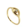 Anillo Ojo Plata Dorada
