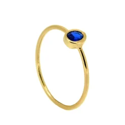 Anillo Olivia Azul Plata Dorada
