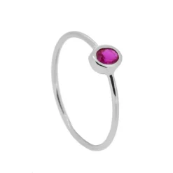 Anillo Olivia Fucsia Plata
