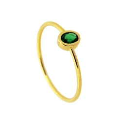 Anillo Olivia Verde Plata Dorada