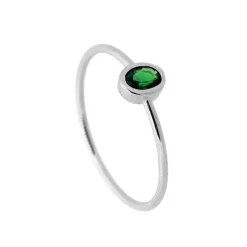 Anillo Olivia Verde Plata