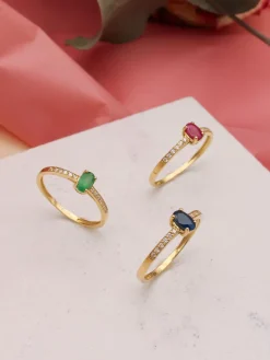 Anillo Ovale Esmeralda Diamantes Oro 18K