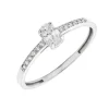Anillo Ovale Oro Blanco 18K