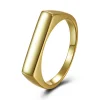 Anillo Placa Plata Dorada