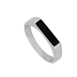Anillo Rett Black Plata