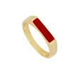 Anillo Rett Red Plata Dorada