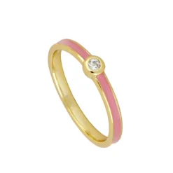 Anillo Roli Rosa Plata Dorada