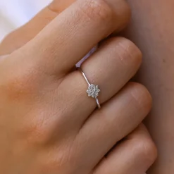 Anillo Rose Diamantes 0,09ct G-VS Oro Blanco 18K