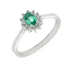 Anillo Rose Esmeralda Diamantes G-VS Oro Blanco 18K