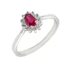 Anillo Rose Rubí Diamantes G-VS Oro Blanco 18K