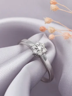 Anillo Rosella Diamante 0,30ct H-VS Oro Blanco 18K