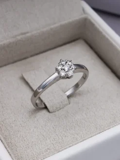 Anillo Rosella Diamante 0,30ct H-VS Oro Blanco 18K