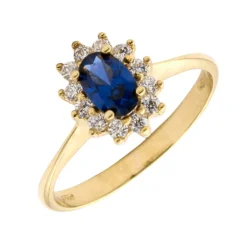 Anillo Rosetón Zafiro Oro 18K