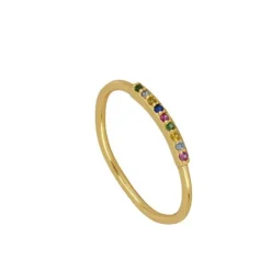 Anillo Runa Multicolor Plata Dorada