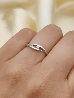 Anillo Shania Diamante 0,025ct G-VS Oro Blanco 18K