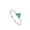 Anillo Snow Green Plata