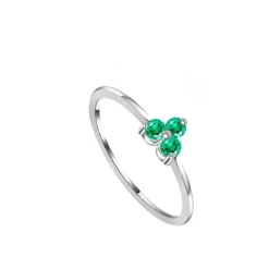 Anillo Snow Green Plata