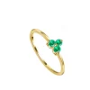 Anillo Snow Green Plata Dorada