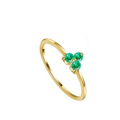 Anillo Snow Green Plata Dorada