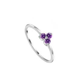 Anillo Snow Lila Plata