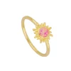 Anillo Sole Ópalo Fucsia Plata Dorada