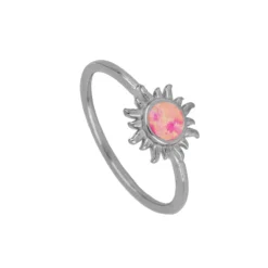 Anillo Sole Ópalo Fucsia Plata