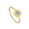 Anillo Sole Ópalo Lila Plata Dorada