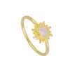 Anillo Sole Ópalo Rosa Plata Dorada
