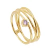 Anillo Space Lila Plata Dorada