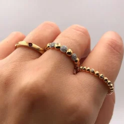Anillo Tania Diamantes Oro Rosa 18K