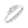 Anillo Tresillo Oro Blanco 18K