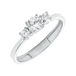 Anillo Tresillo Oro Blanco 18K