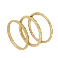 Anillo Triple Plata Dorada