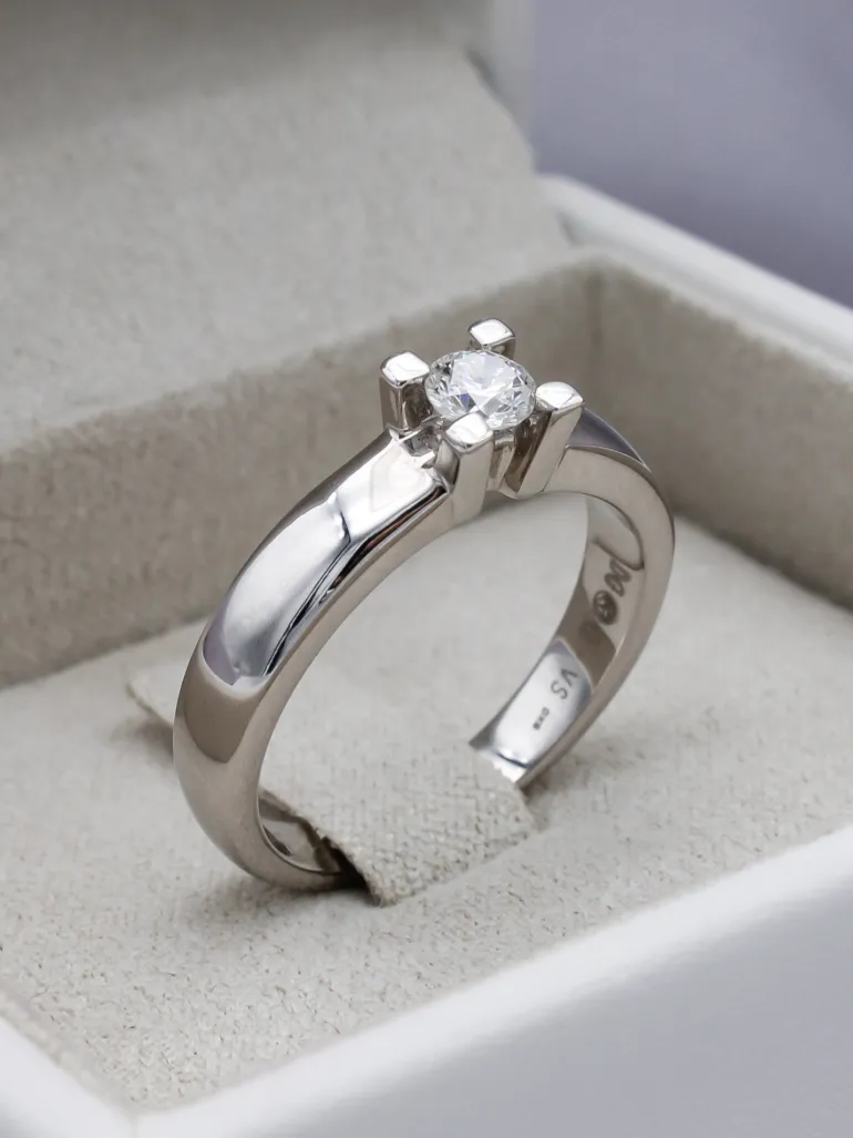 Anillo Veira Diamante 0,25ct G-VS Oro Blanco 18K