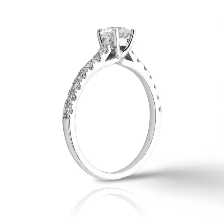 Anillo Venecia Diamantes 0,90ct DF-VS1 IGI Oro Blanco 18K
