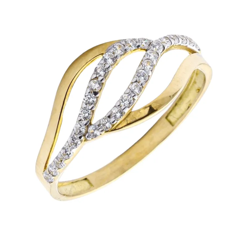 Anillo Wave Oro Bicolor 18K
