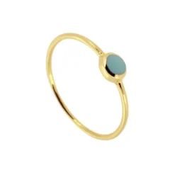 Anillo Zoe Turquesa Plata Dorada
