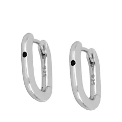 Aros Arella Black Plata