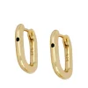 Aros Arella Black Plata Dorada