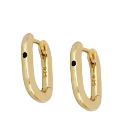 Aros Arella Black Plata Dorada
