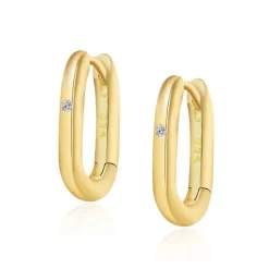 Aros Arella Circonita Plata Dorada