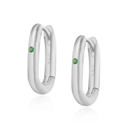 Aros Arella Verde Plata