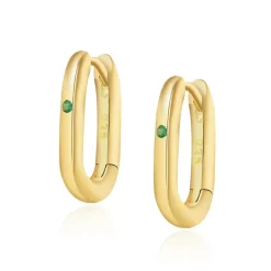 Aros Arella Verde Plata Dorada